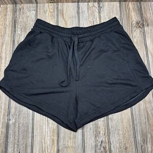 RM Women's Black Lounge Shorts Size 1XL Drawstring Waist Athletic Casual